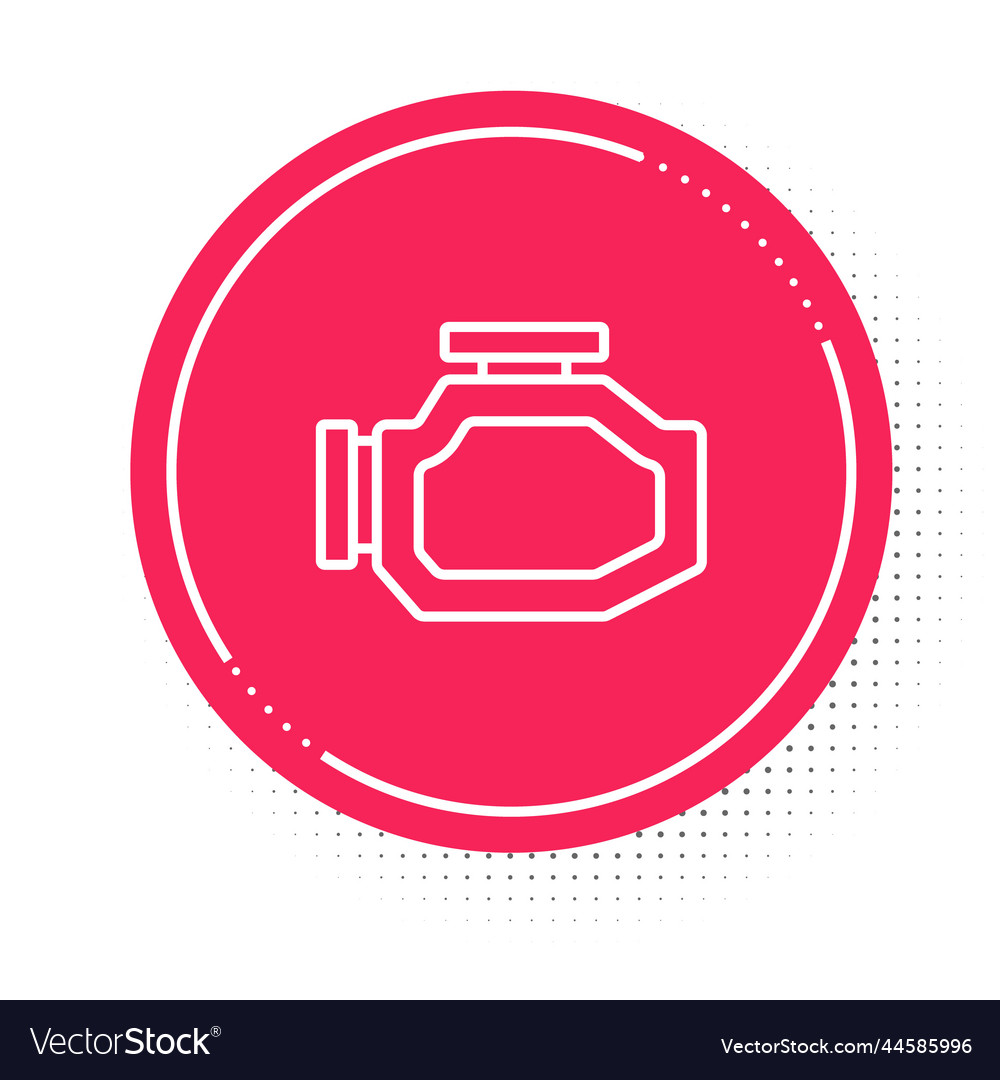 White line check engine icon isolated on vector image White line check engine icon isolated on