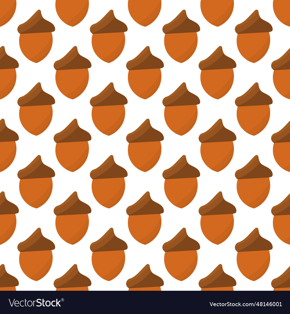 Acorn walnut forest tree brown pattern background vector image Acorn walnut forest tree brown pattern background