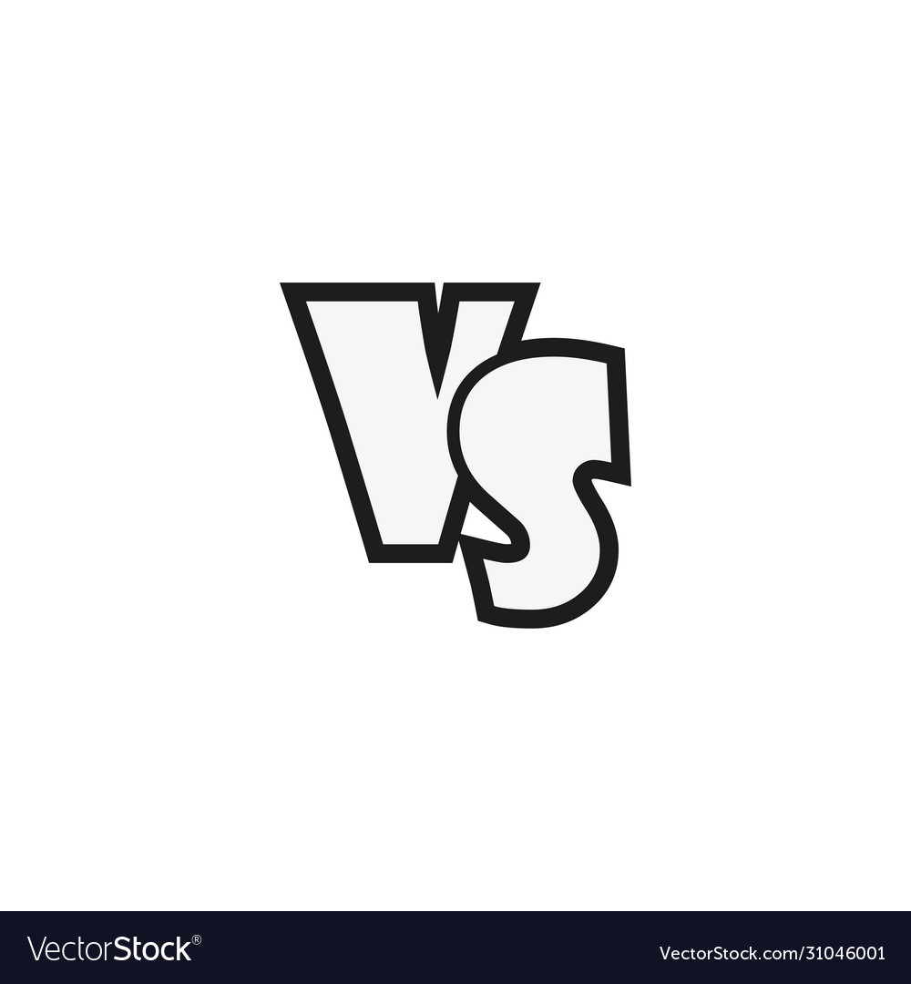 Black and white vs symbol white background Vector Image