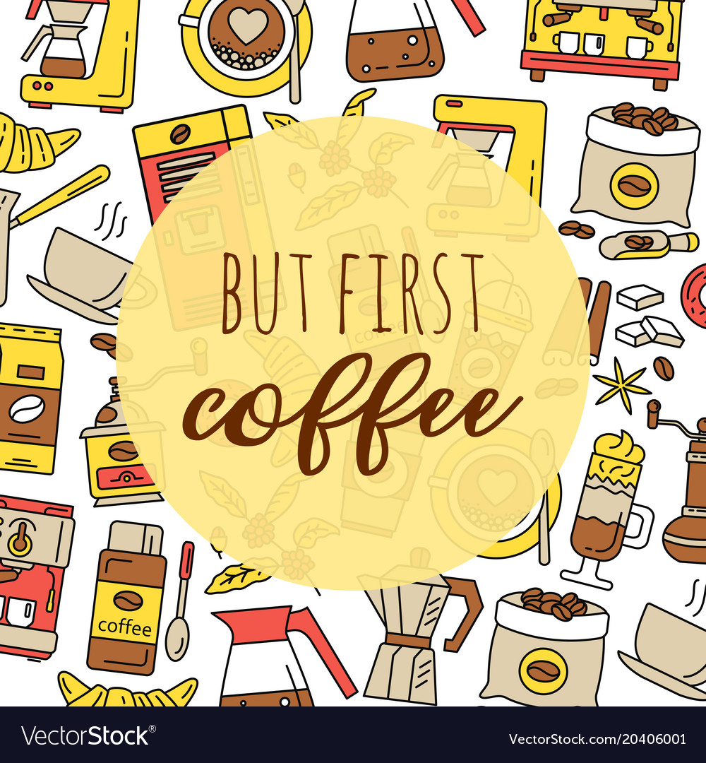 Coffee background round border frame