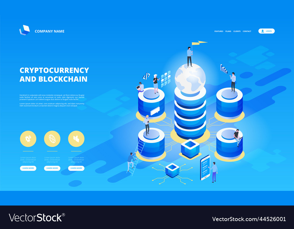 Cryptocurrency and blockchain isometric