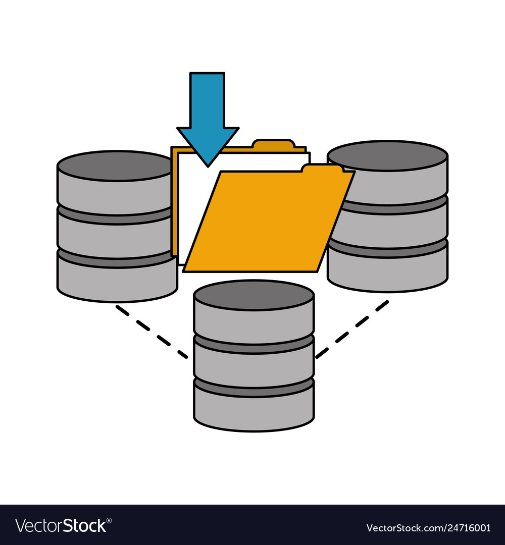 Data center disks with folder isolated icon