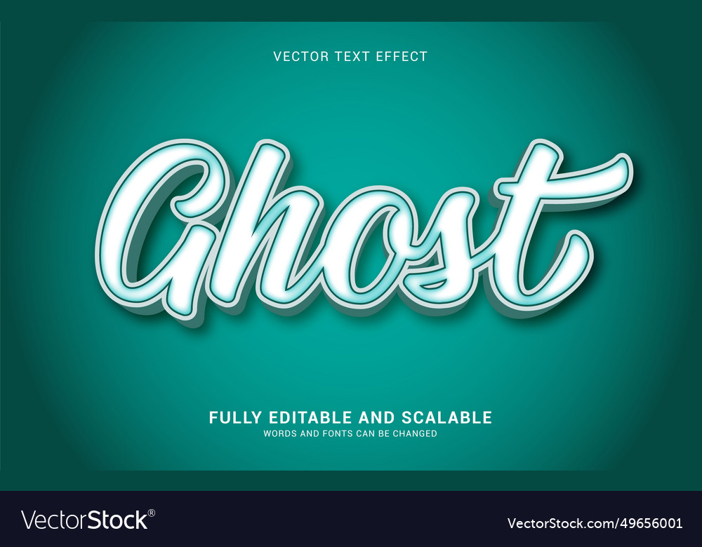 Editable text effect ghost style