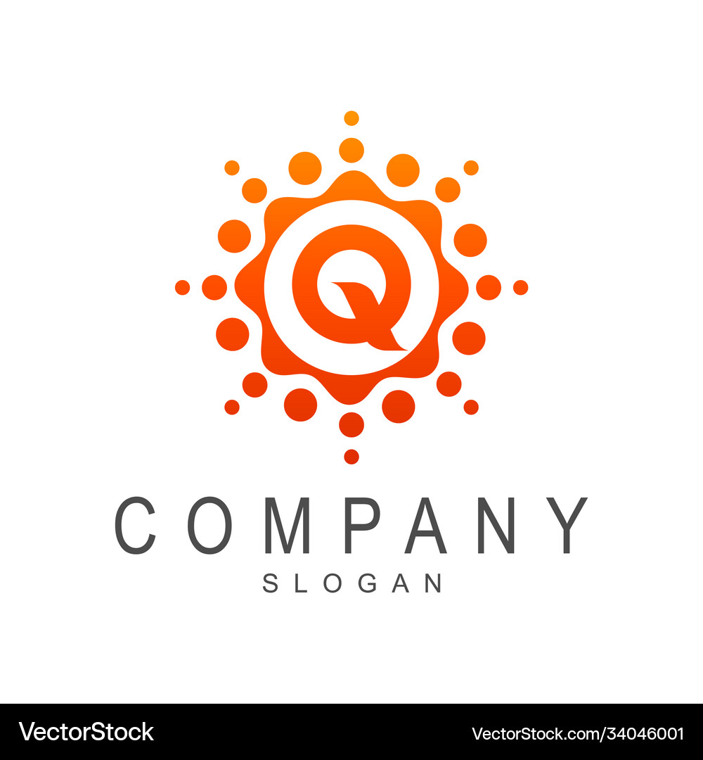 Fresh flower letter q logo design Royalty Free Vector Image