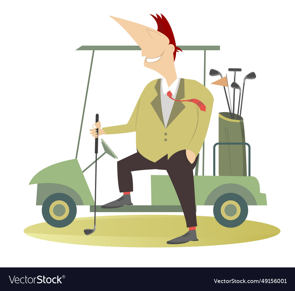 Golfer man on the golf course Royalty Free Vector Image