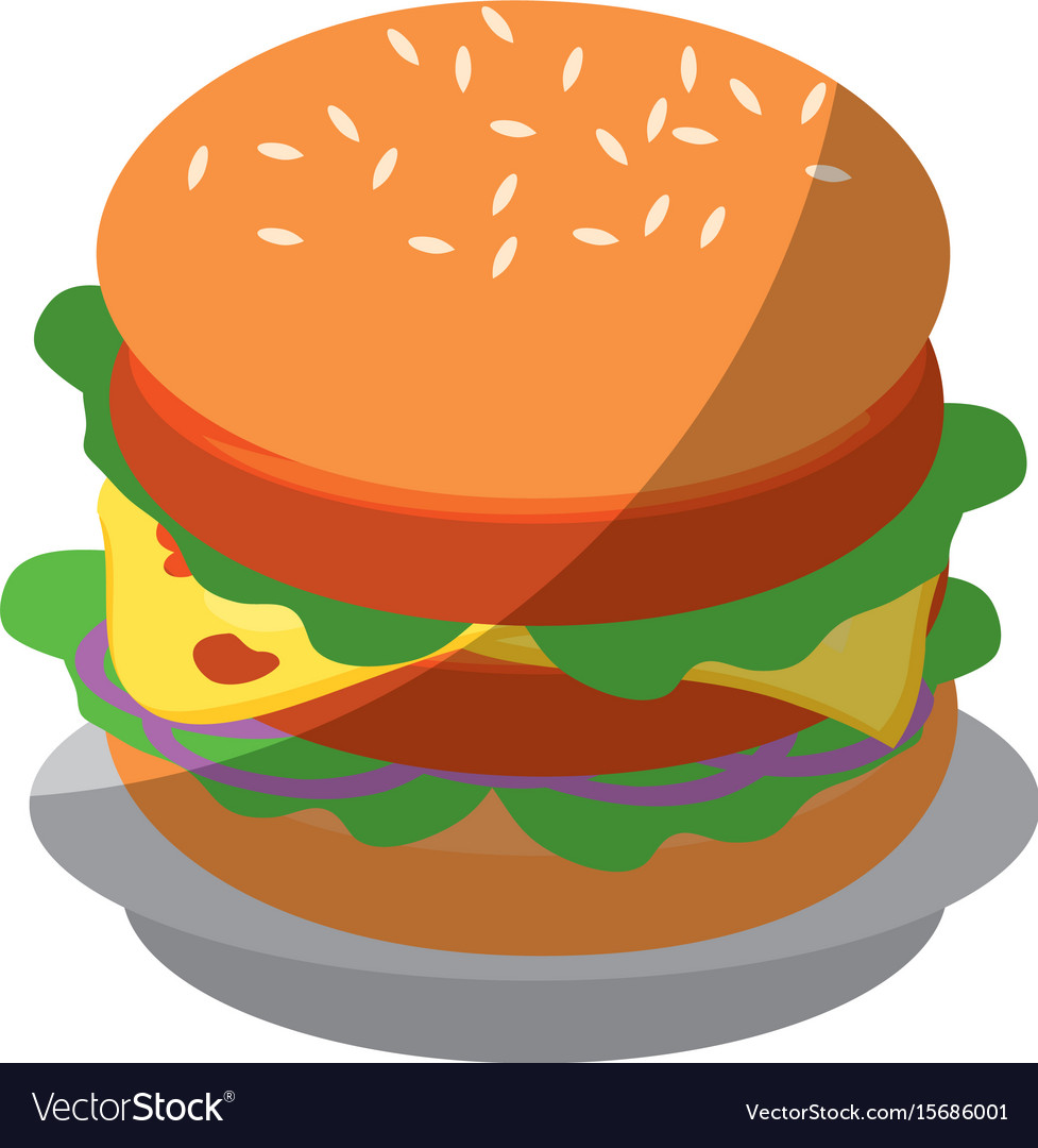 Hamburger fast food Royalty Free Vector Image - VectorStock