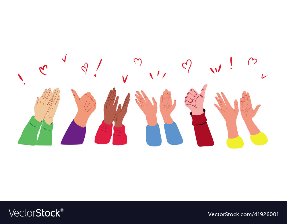 Hands up cheering and voting Vector Image Hands up cheering and voting