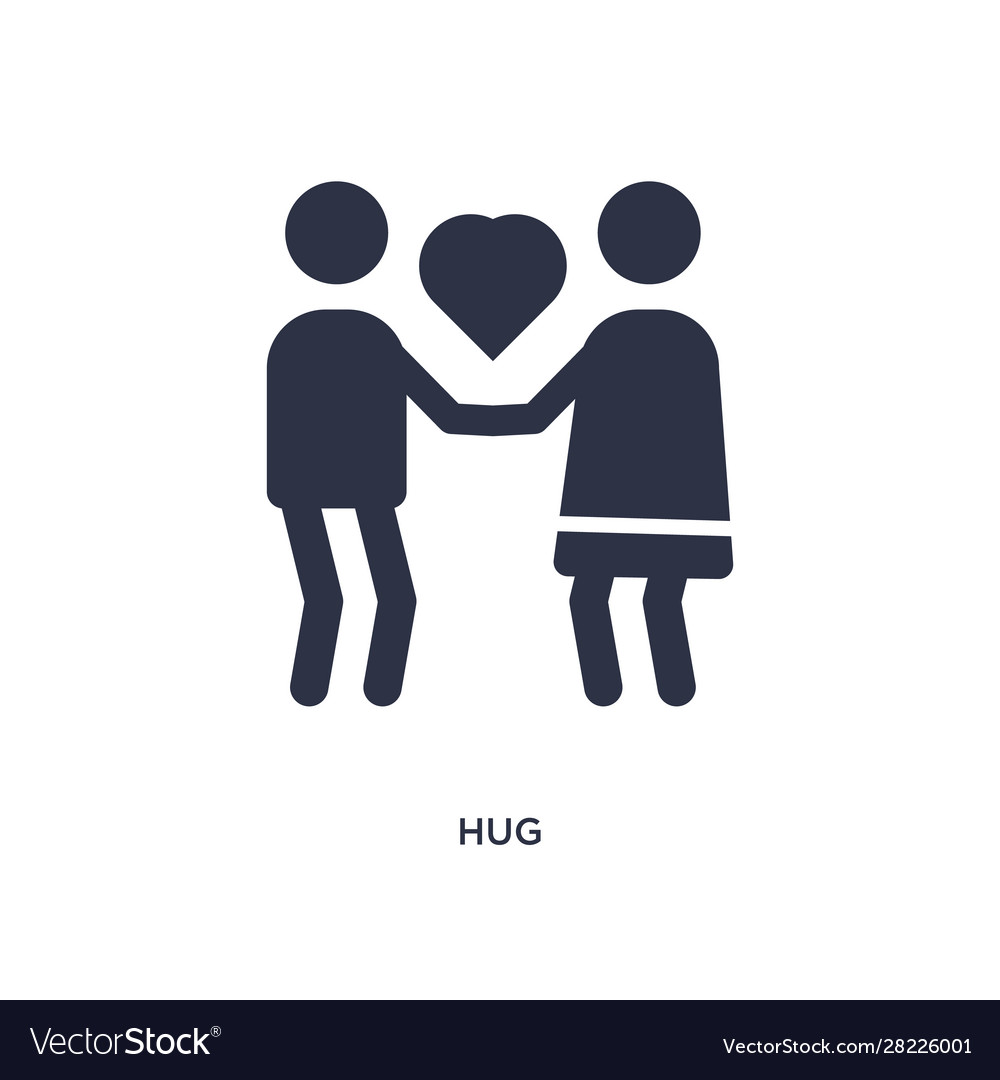 Hug icon on white background simple element from Vector Image Hug icon on white background simple element from