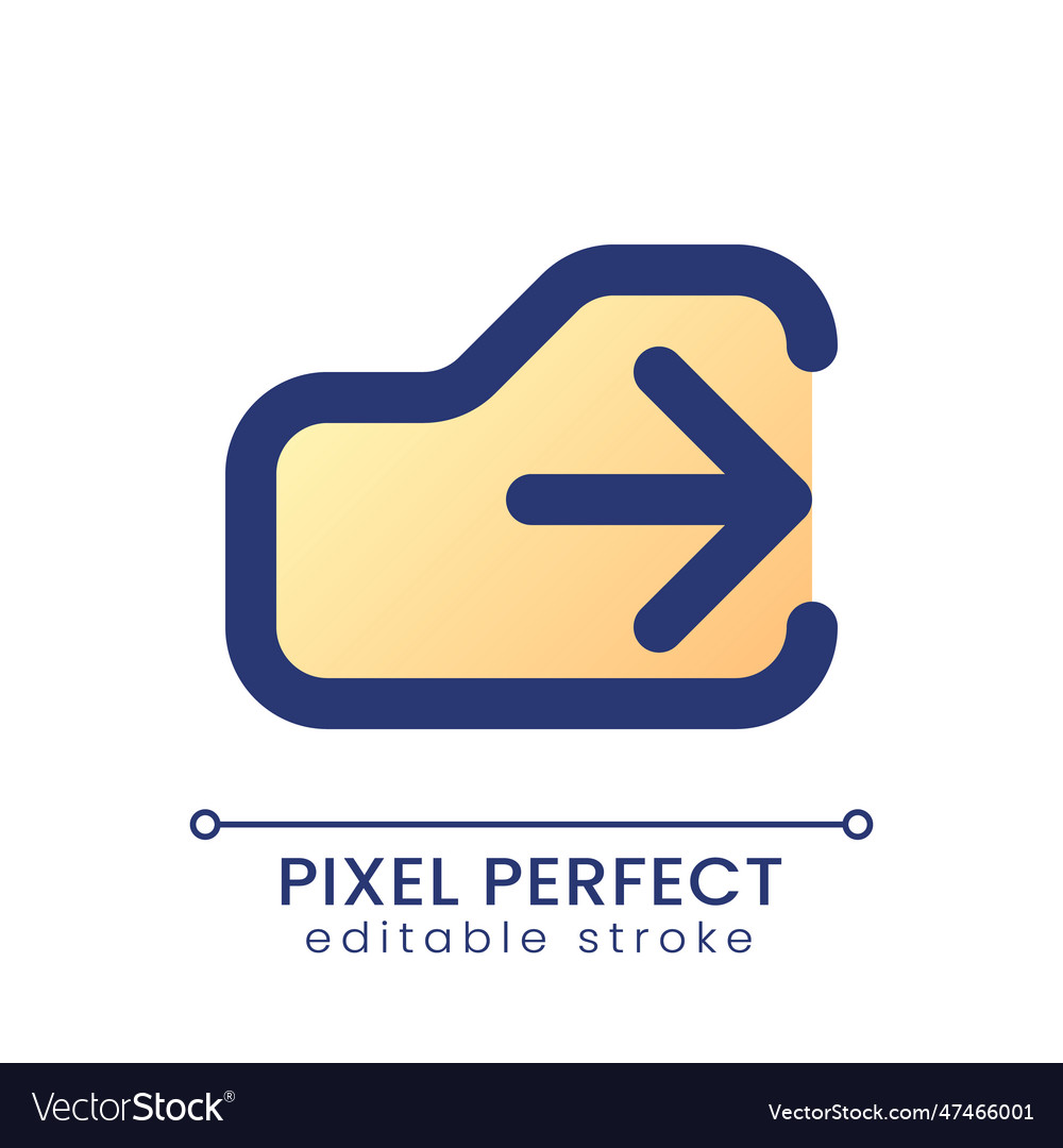 Logout pixel perfect gradient fill ui icon vector image Logout pixel perfect gradient fill ui icon