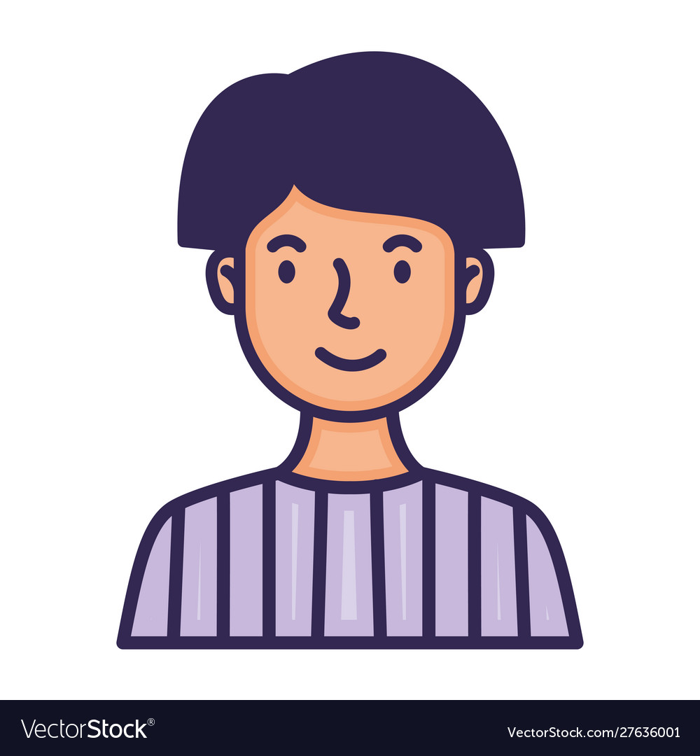 Man face avatar character fill style