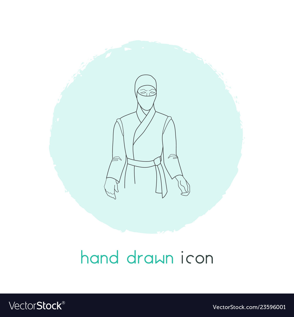 Ninja icon line element vector image Ninja icon line element