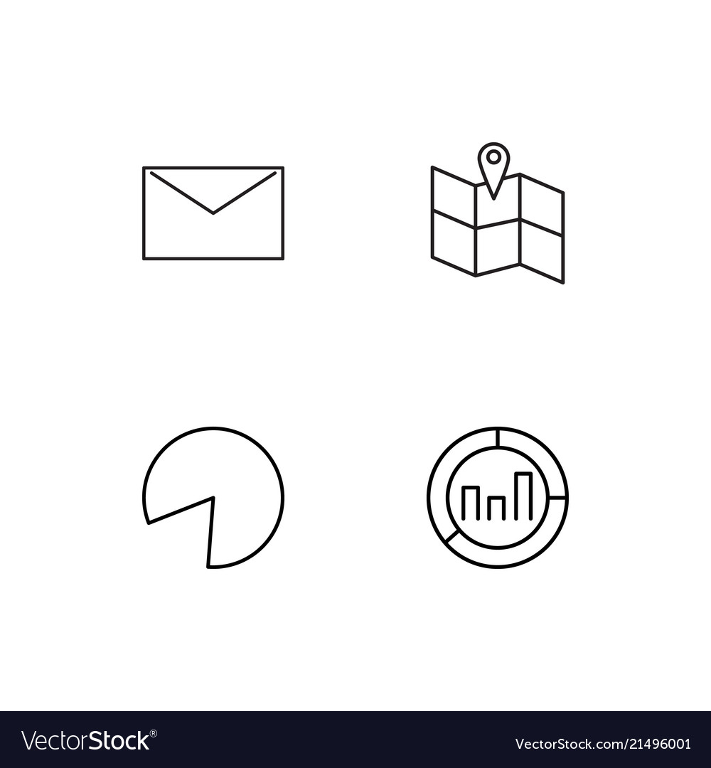 Office linear icons set simple outline