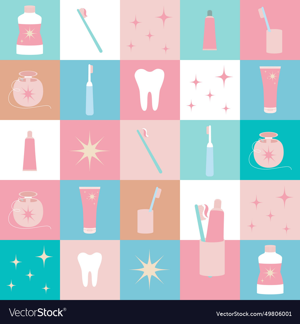 Oral care dental quilt seamless background