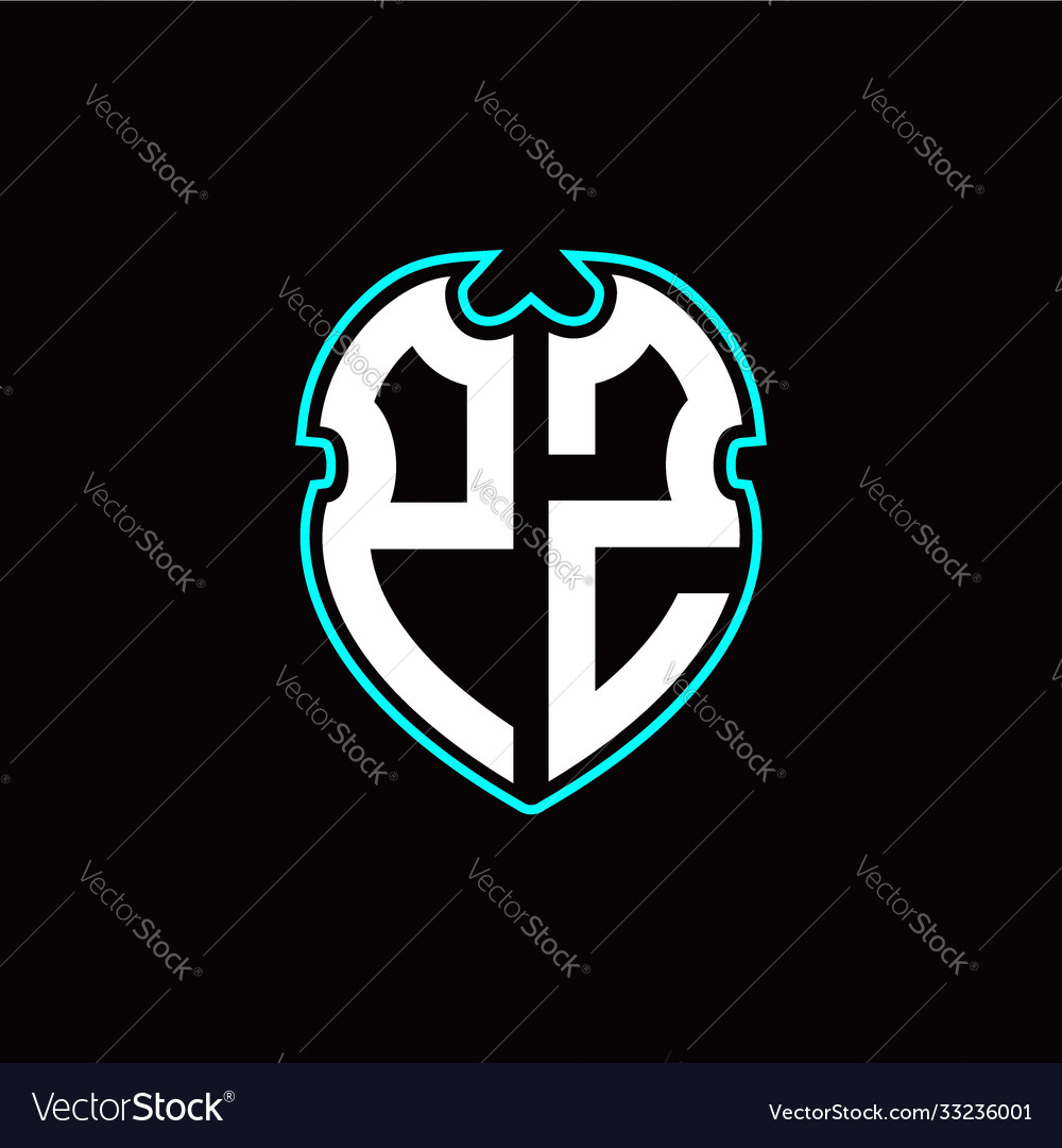 P z initial logo design with a shield shape