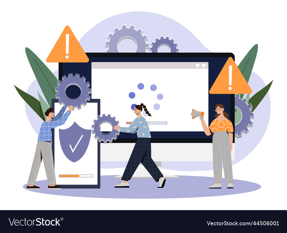 Program update concept vector image Program update concept