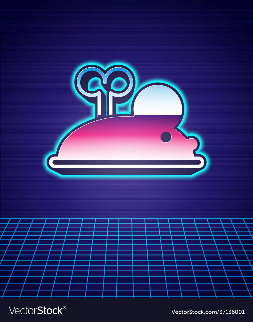 Retro style clockwork mouse icon isolated