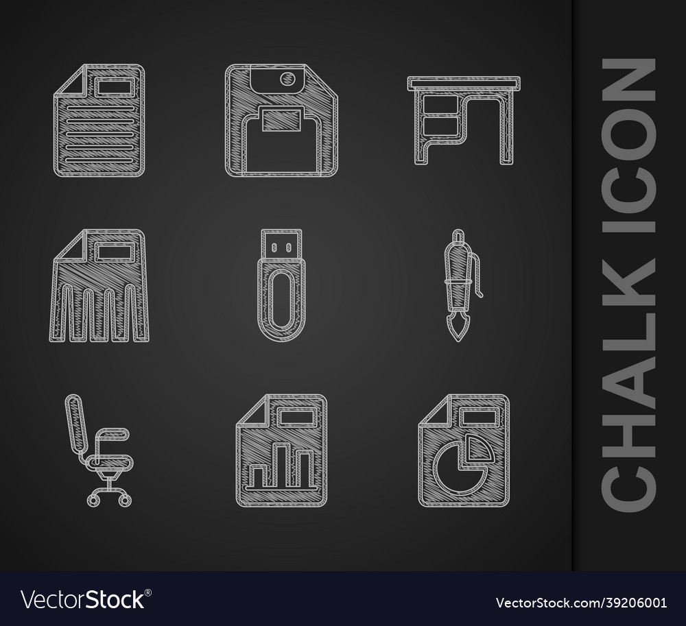 Set usb flash drive document with graph chart vector image Set usb flash drive document with graph chart