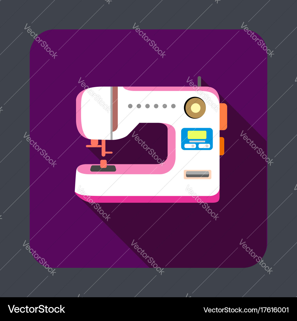 Sewing Machine Concept Background Cartoon Style Vector Image