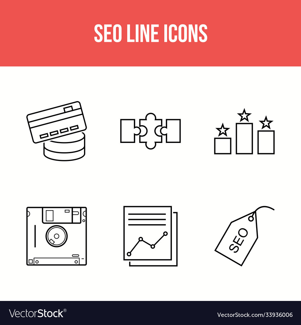 6 unique icons in one set