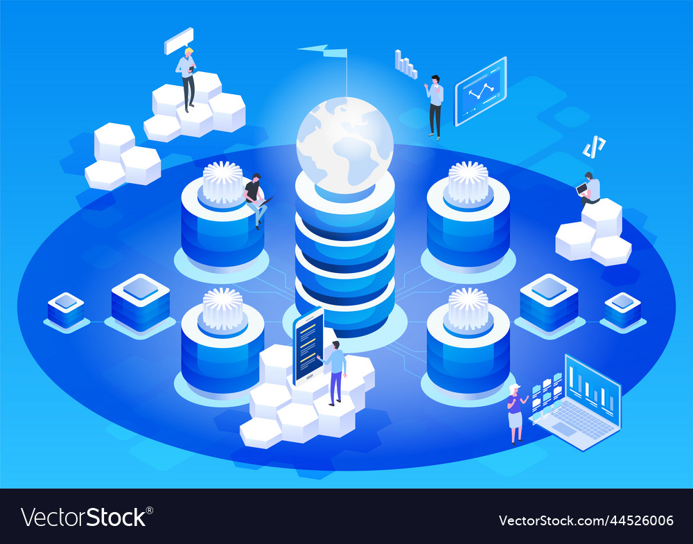 Abstract high technology concept data storage web vector image Abstract high technology concept data storage web