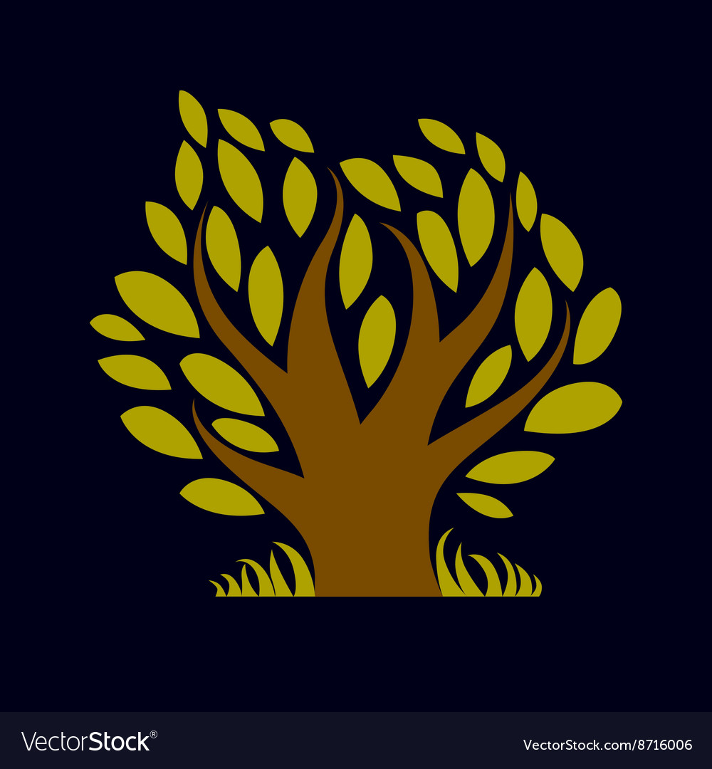 Art spring branchy tree stylized eco symbol gr Vector Image