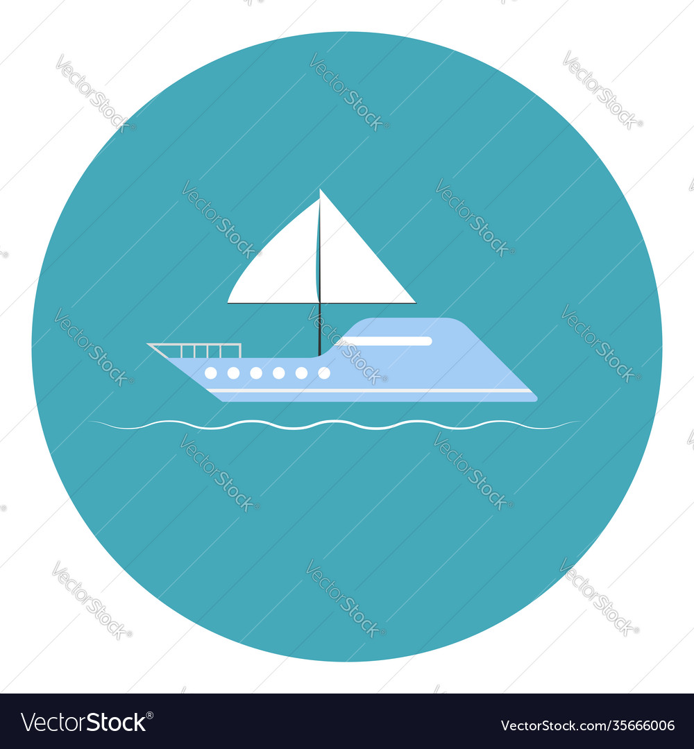 Boat in water on a white background