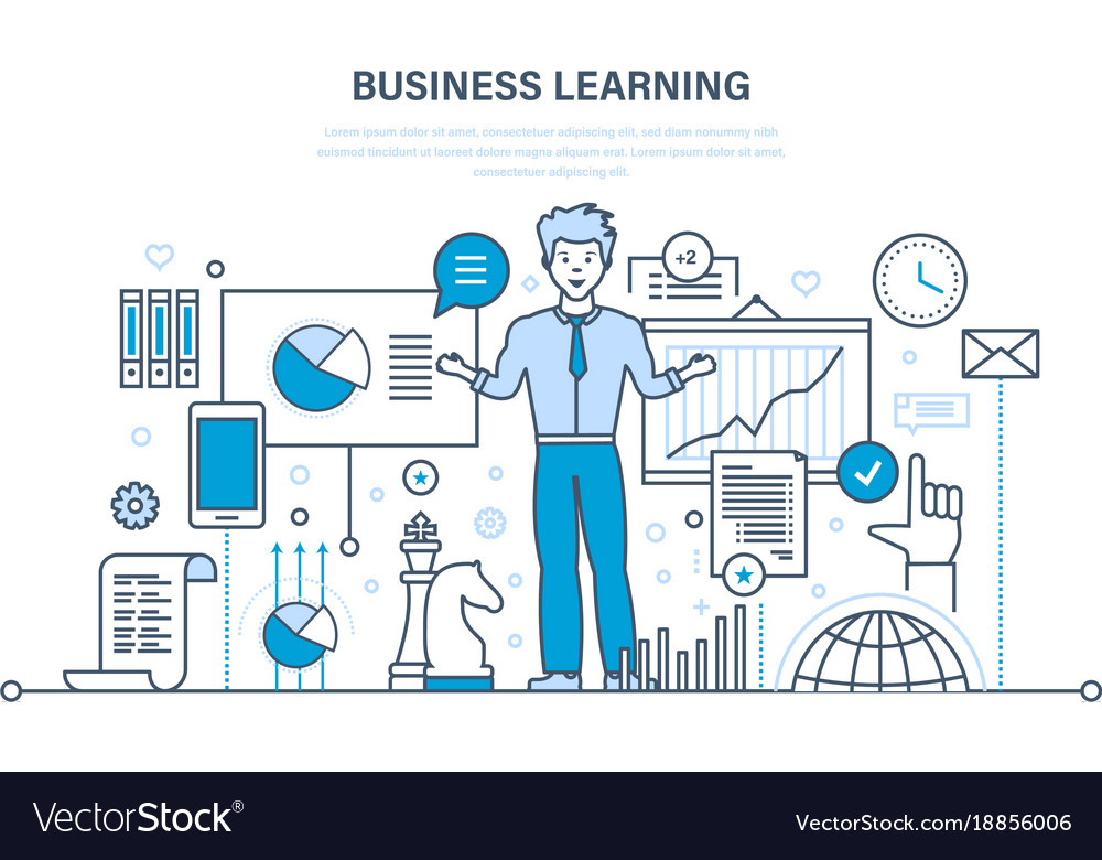 Business learning online education training Vector Image