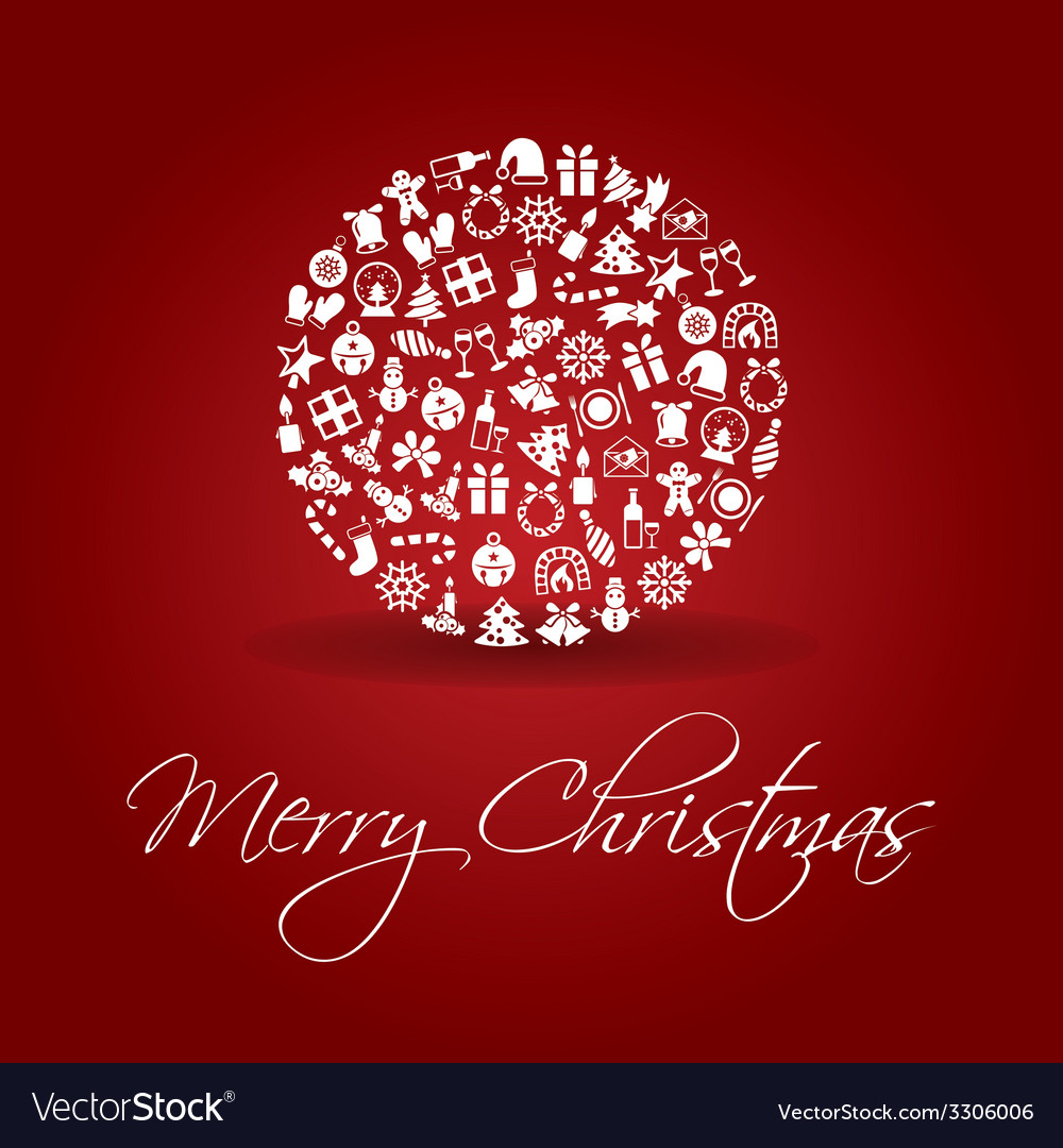 Christmas icons in circle Royalty Free Vector Image