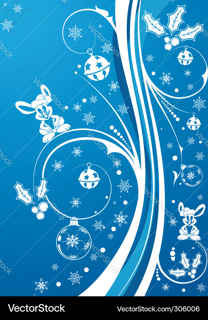 Christmas rabbit Royalty Free Vector Image - VectorStock