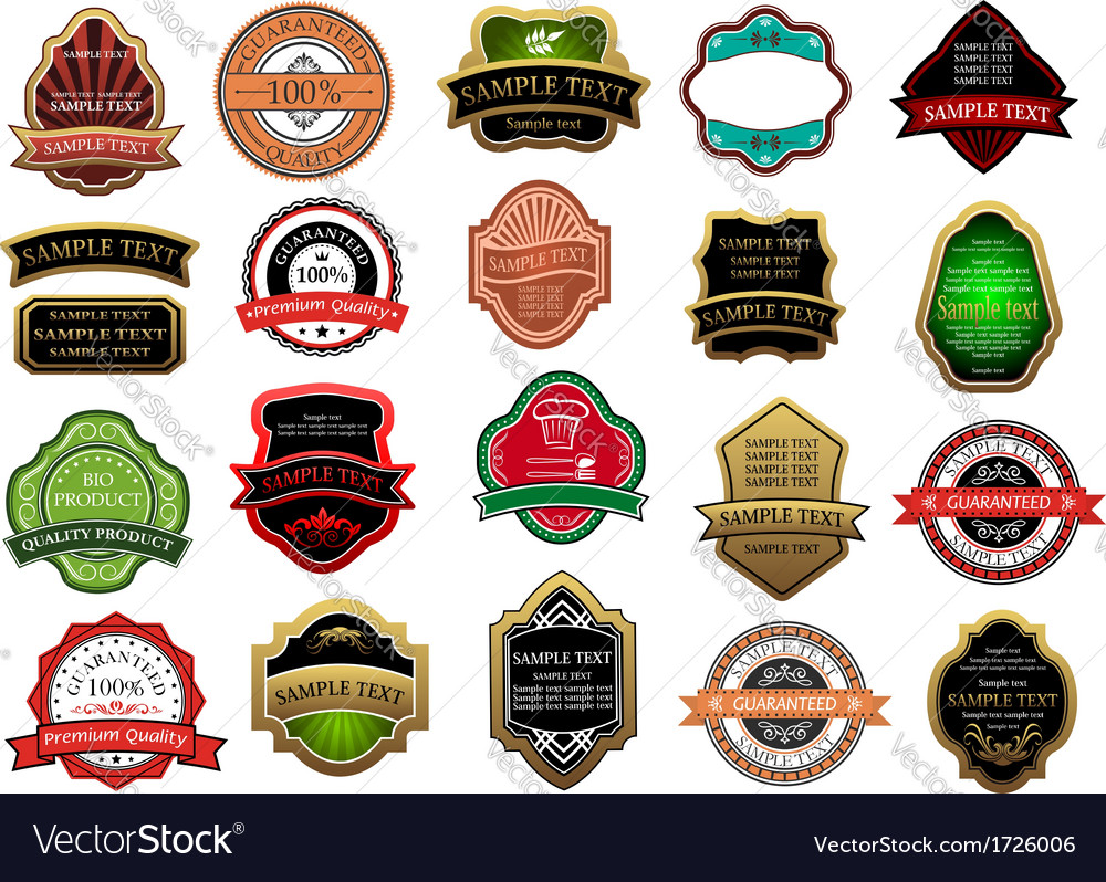 Colorful labels and banners set Royalty Free Vector Image