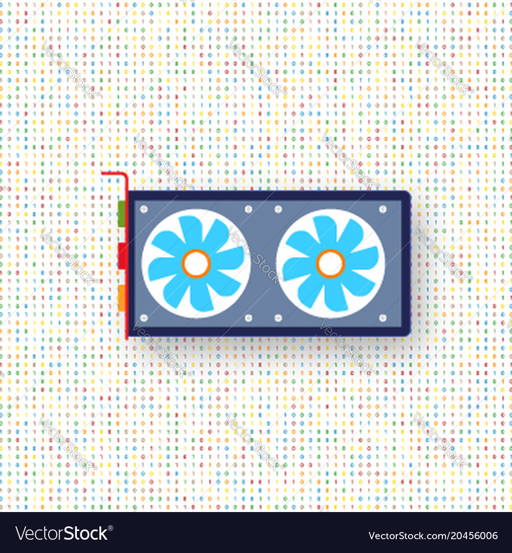Computer graphics card on a digital background