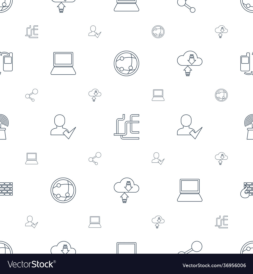 Connection icons pattern seamless white background