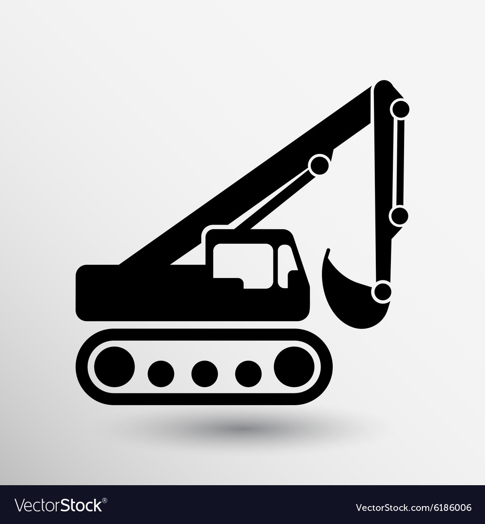 Excavator Icon Button Logo Symbol Concept Vector Image