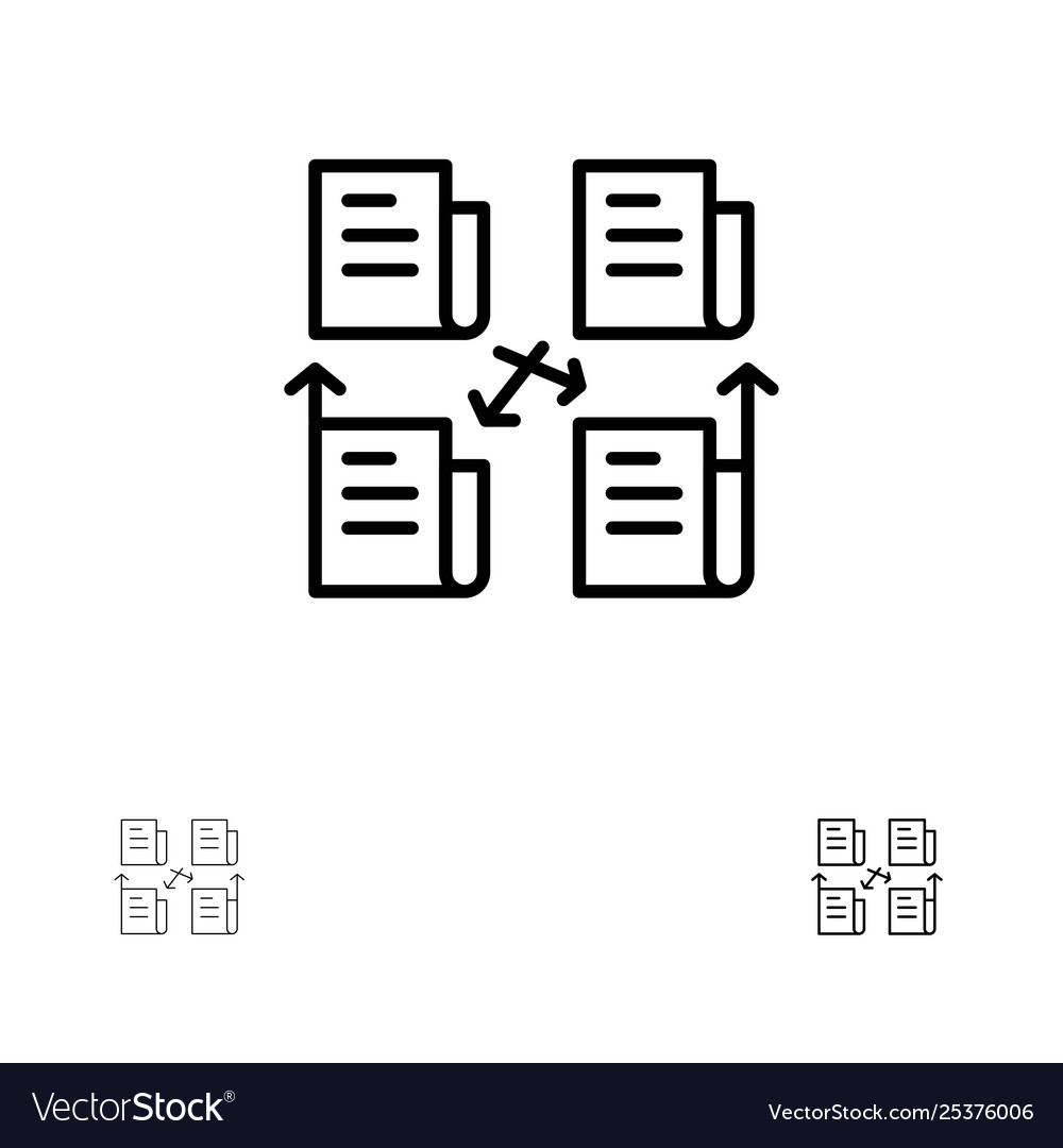 Exchange file folder data privacy bold and thin vector image Exchange file folder data privacy bold and thin