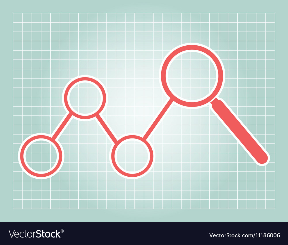 Grid background and circle magnify chart diagram