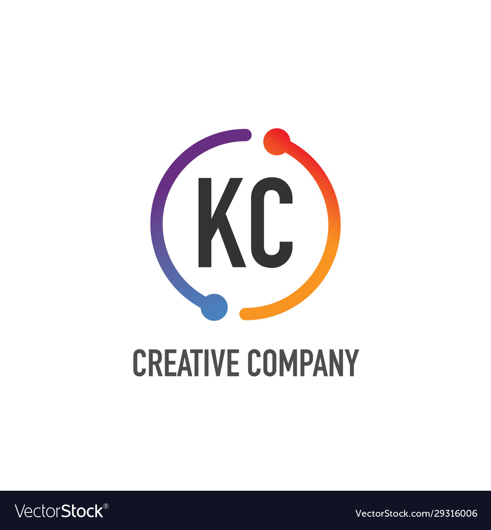 Ursprünglicher Buchstabe kc kreative Kreis Logo Design