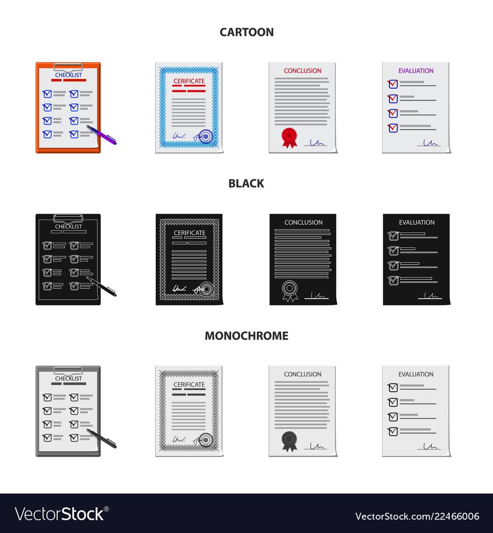 Isolated object of form and document sign set vector image Isolated object of form and document sign set