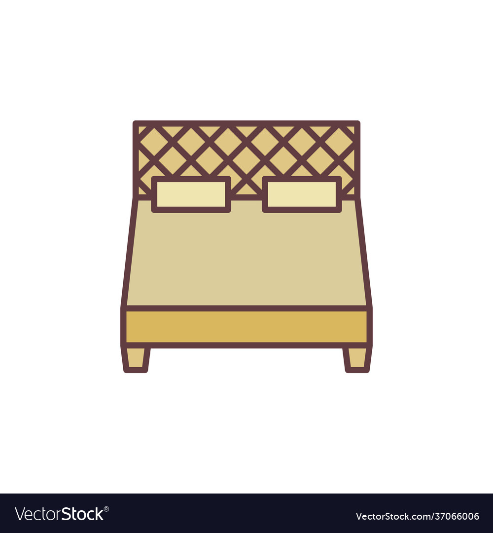 King double bed concept colored creative icon Vector Image