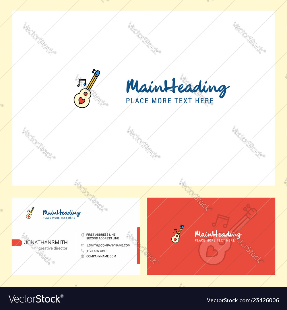 Love Gitarre Logo Design mit Tagline Front