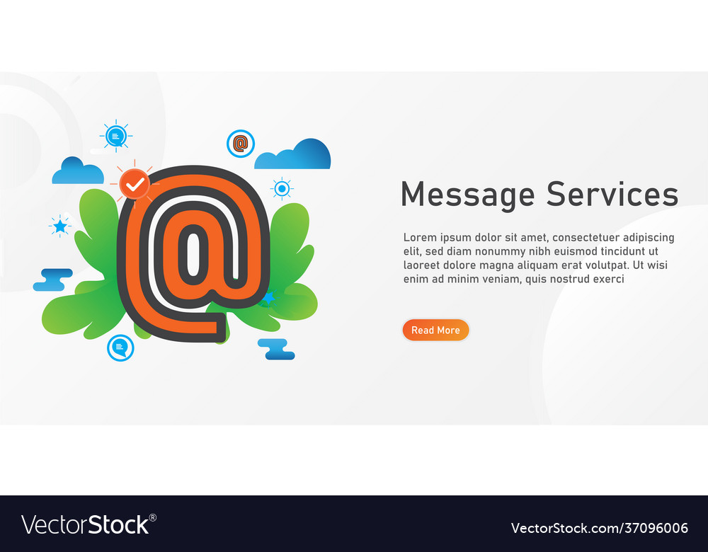 Message landing page template creative website vector image Message landing page template creative website