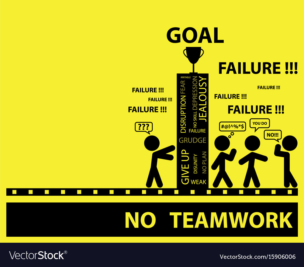 No teamwork with word tag Royalty Free Vector Image