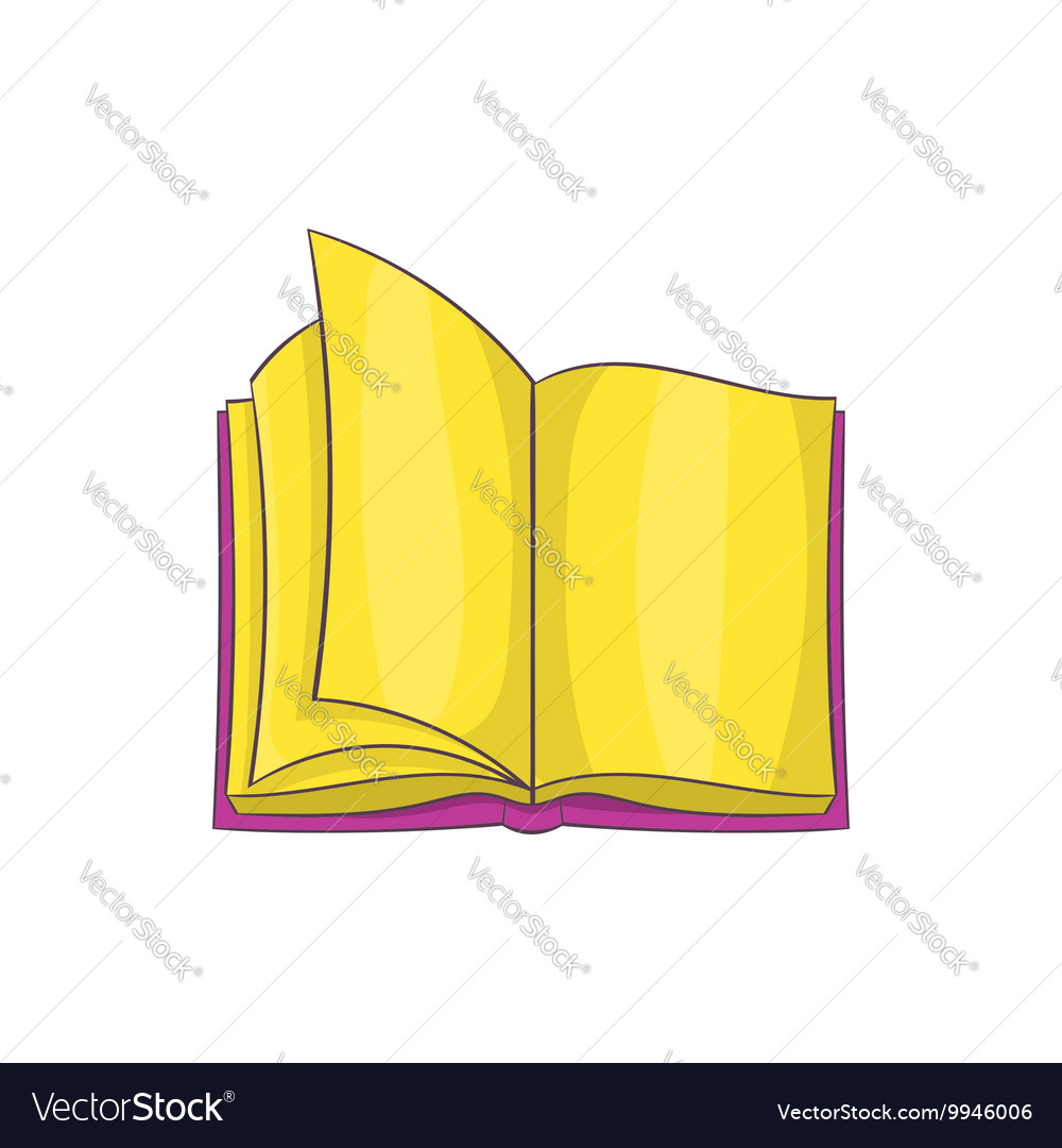 Opened big book icon cartoon style Royalty Free Vector Image