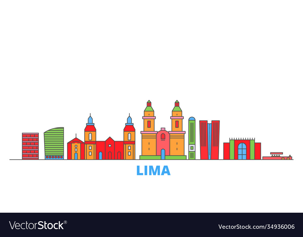 Peru lima line cityscape flat travel