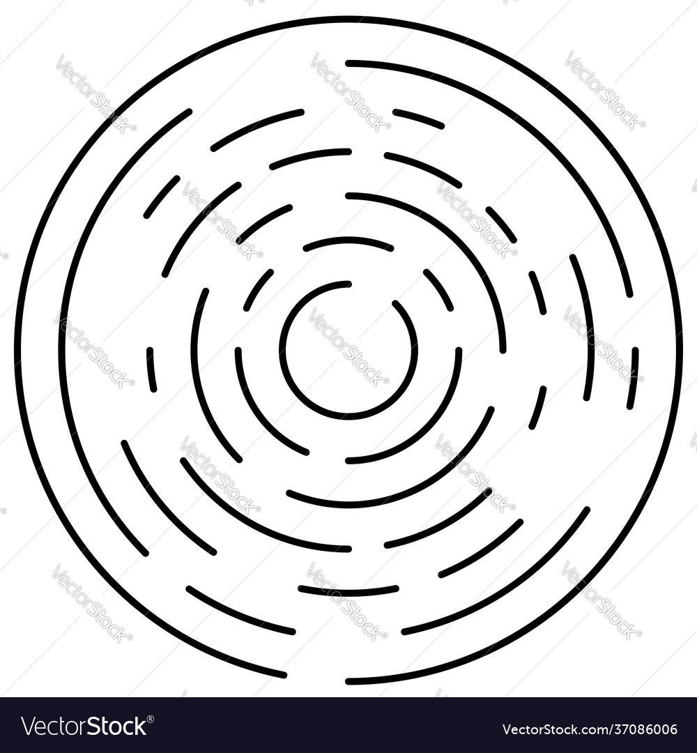 Segmented circular concentric circle element vector image Segmented circular concentric circle element