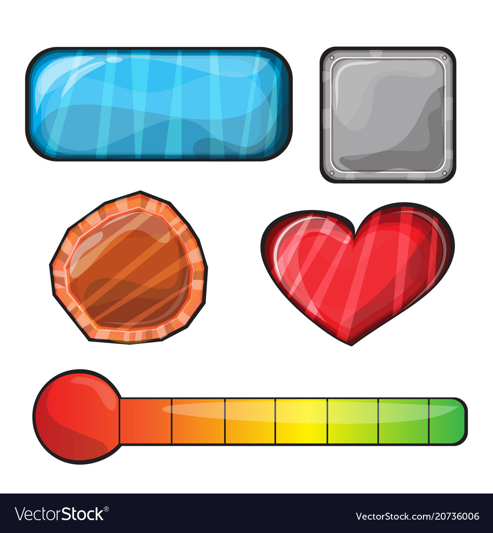 Set buttons bright different forms vector image Set buttons bright different forms