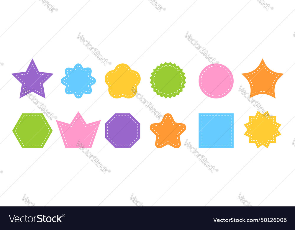 Set of different basic geometric shapes vector image Set of different basic geometric shapes