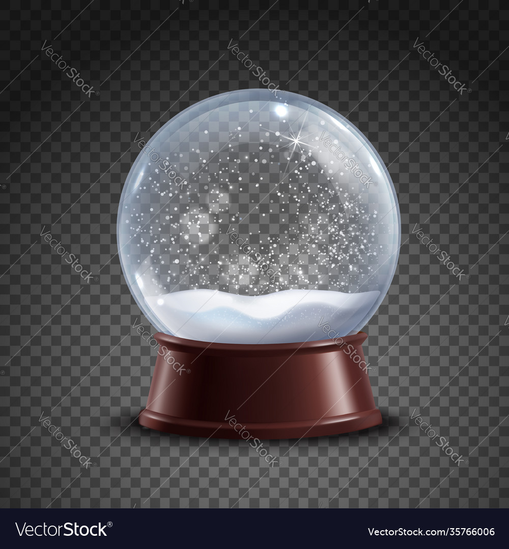 Snow globe composition Royalty Free Vector Image