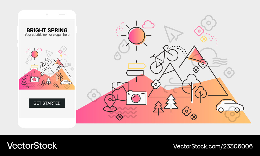Weather Line Splash App Screen Mobile Royalty Free Vector