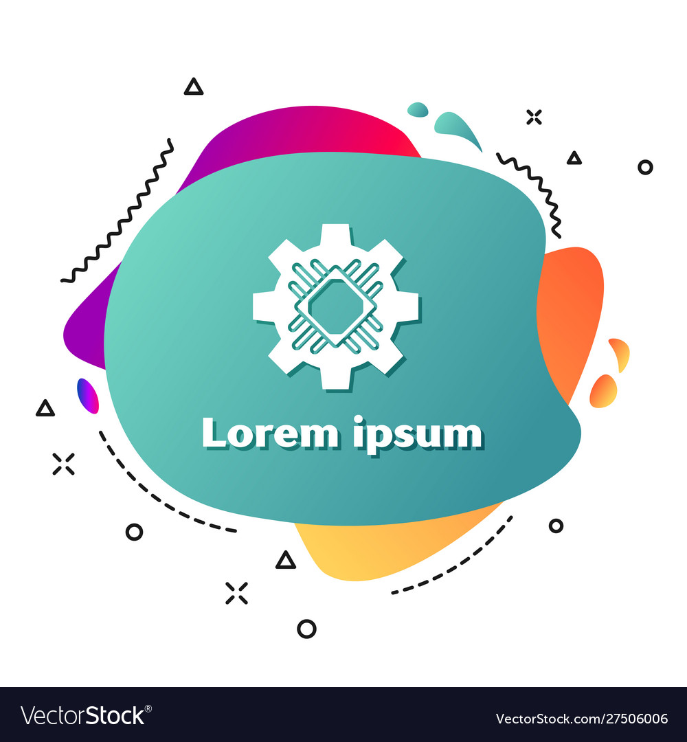 White processor icon isolated on background Vector Image White processor icon isolated on background