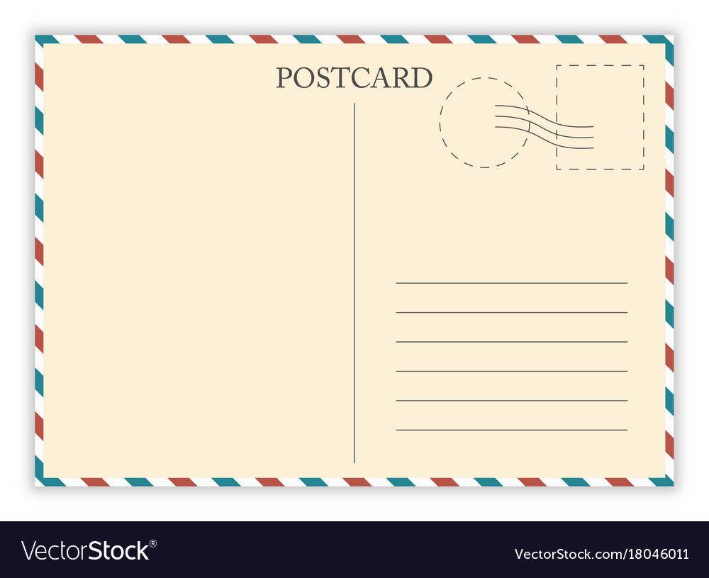 Air mail postcard template Royalty Free Vector Image Inside Postcard Address Template